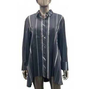 NEW LIV womens striped button up in black/white